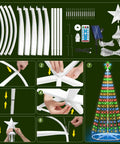 Assembly process of Solar Garden Lights 105 LED Decorative Pole Outdoor Lighting Kit, Waterproof Pathway Yard Decor