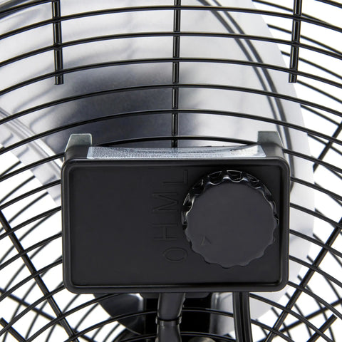 Close-up of control panel on 20 Inch High Velocity Industrial Floor Fan With 3 Speeds Tilt Head Metal Housing And Blades For Garage Gym