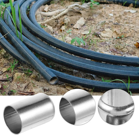 Stainless Steel Hydraulic Hose Ferrules Sleeve Fitting Set 100 Pieces Heavy Duty Compression Clamps For Crimping Tools Durable Tight Grip Secure Tube Connectors Industrial Grade High Quality Metal Hardware Gear For Any Mechanic Or Shop Boss On A Budget, hose and ferrule close-up