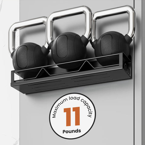 Super Wide Magnetic Fridge Organizer Metal Spice Rack 16.9 Inch Heavy Duty Adjustable No Drill Refrigerator Shelf 4 Pack with kettlebells