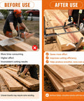 Comparison of log cutting with and without Chainsaw Mill Winch Kit With Lever Arm Anchor System For Efficient Milling