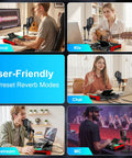 All In One Podcast Studio Bundle With Live Sound Mixer And 3.5mm Condenser Microphone P15 in various usage scenarios like streaming and music.