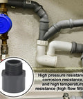 Installed 4 Pack 1 Inch PVC Pipe Fittings Male Adapters Schedule 80 Socket to NPT Connectors in plumbing system with close-up.