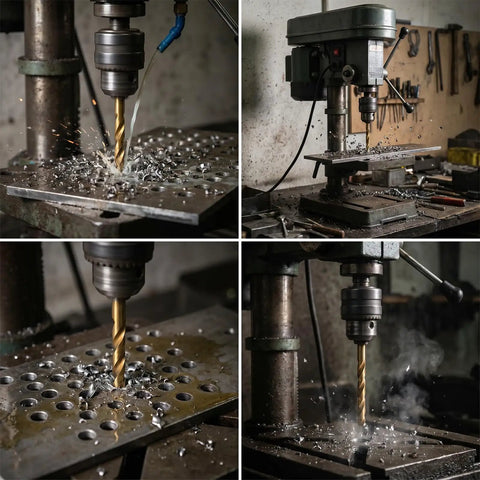 Rock Solid 60 Pc Fully Ground Micro Twist Bits Set Featuring Titanium Coating High Speed Steel For Precision Drilling In Hardwood Metal And Plastic Durable Tool Gear That Gets The Job Done Right Every Single Time, HSS drill bits in metal press