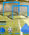 Backyard Pop Up Soccer Goals Set For Kids And Toddlers, Portable 4x3 Feet, Dual Goals with Carry Bag, Includes Size 4 Soccer Ball