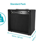 Product dimensions and weight of 40 Watt 1x10 Guitar Combo Amp With Spring Reverb, 10 Inch 4 Ohm Speaker, High And Low Inputs, Headphone Output, Stage Right Series