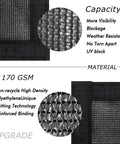 Material details of Privacy Screen For Fences 6 Ft By 50 Ft Heavy Duty Shade Cover With Brass Grommets Black Outdoor Back Yard Customizable
