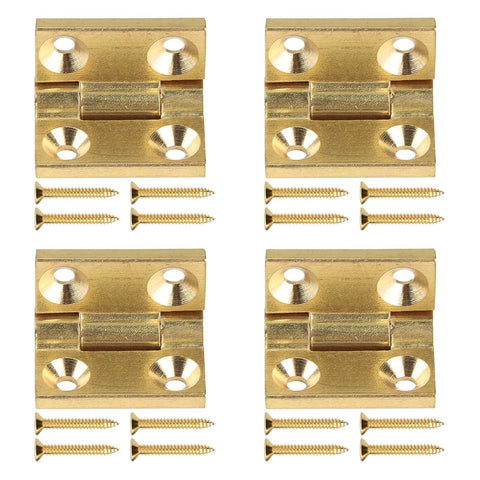 Mini Solid Brass Hinges With Screws Set For Wooden Boxes And Jewelry Cases, Tough Small Box Hinges For Crafts And DIY Projects