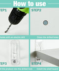 Self Locking Shelf Pins 5mm Plastic Pegs For Kitchen Cabinets And Book Shelves installation steps 1-4 guide