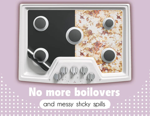 Reusable Gas Range Protectors For LG Stoves, Nonstick And Washable Stove Liners, black stove cover on cooktop display