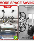 Ceiling Mounted Bike Rack For Garage And Basement, Heavy Duty Hangers With Rubber Pads, Adjustable Ceiling Hooks For Bikes