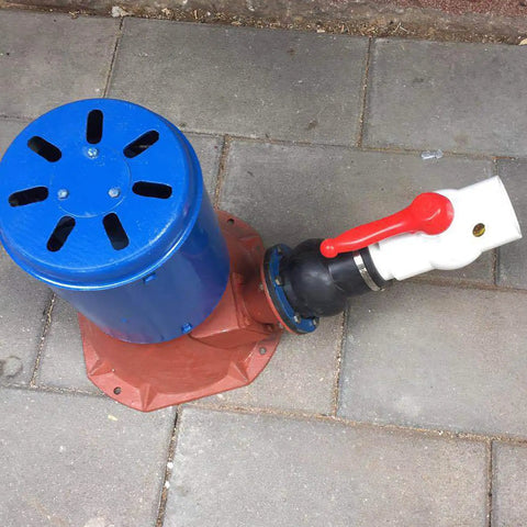 5000W Water Turbine Generator 220V Hydroelectric Power System with cast iron shell and copper core coil, side view on pavement.