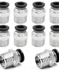 Push To Connect Fittings 6mm Tube OD To 1 Quarter Inch NPT Male Quick Connect Pneumatic Air Hose Fittings 10 Pack Copper