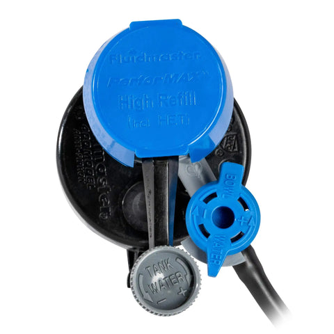 Close-up of Ultra Quiet Universal Toilet Fill Valve Set For Most Toilets High Performance Tank And Bowl Water Control.