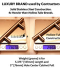 Comparison of Solid Euro Style Bar Pulls 25 Pack Heavy Duty Stainless Steel T Bar Handles With Satin Nickel Finish 3 Inch Hole Center And 5 3 8 Inch Length Ideal Cabinet Hardware For Kitchen And Bathroom on scales
