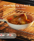 Ceramic Nonstick Pots And Pans Set With Detachable Handles, Space Saving 5 Piece RV Cookware, chicken baking in 10-inch pan.