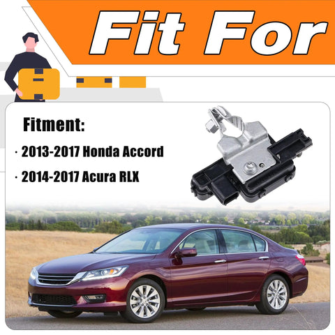 Premium Battery Current Sensor Straight Up Compatible With Honda Accord 2013 Through 2017 And Acura Rlx 2014 Through 2017 shown with car.