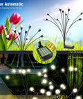 Two Pack 10 LED Solar Firefly Garden Lights Outdoor Waterproof Decorative Lamps For Yard Pathway Landscape Energy Saving