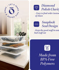 4 Pack SnapLock Clear Plastic Storage Bins With Lids 28-Quart Stackable Containers in kitchen setup