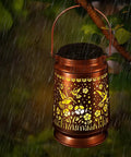 Outdoor Solar Lanterns Waterproof Weatherproof Metal Hummingbird Garden Decor For Patio Yard Pathway Festival Lighting Gift