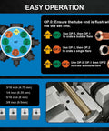 Professional Brake Line Flaring Tool Kit For 45 Degree Single Bubble And Double Flare with operation instructions and die sizes