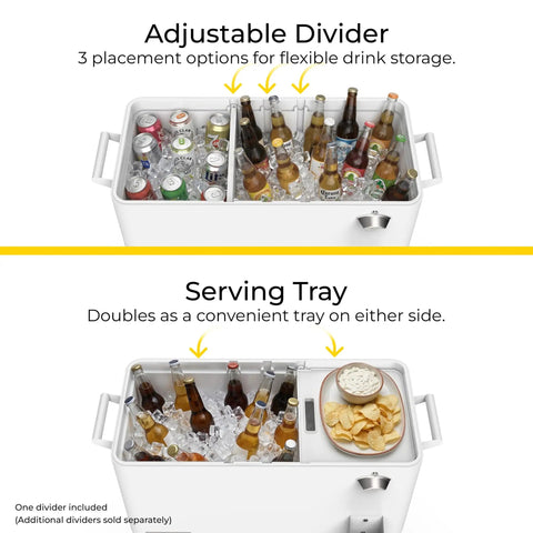 Spacious 80 Quart Party Cooler With Divider And Serving Tray Rolling Ice Chest Keeps Drinks Cold For 36 Hours
