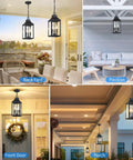 Badass Matte Black Outdoor Pendant Lighting Three Bulb Exterior Hanging Porch Fixture With Clear Glass Shades All Weather Housing for a seamless front step glow up in various settings.