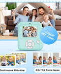 Kids Instant Print Camera 1080P Digital Camera With Built In Printer Shoot Photos And Videos Prints In Five Color Options Kid Friendly Easy To Use Perfect Gift For Young Photographers And Crafty Keepsakes On The Go, mint