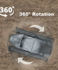 One Twelfth Scale RC Tank Beast With Fifteen Km Per Hour Top Speed demonstrating 360 degree rotation on dirt terrain