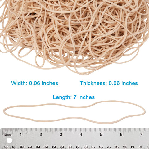 18 Cm Long Balloon Arch Rubber Bands 7 Inch 220 Pcs Strong Durable Elastic Bands shown with ruler for scale
