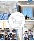 White Fire Sprinkler Head Guard Cover Protector Cage For 1/2 And 3/4 Inch Ceiling And Wall Pendent Heads in various environments.