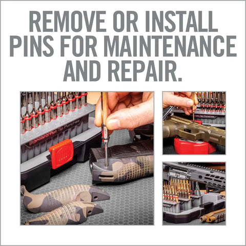 Pro Grade Gunsmithing Punch Set Kit With Roll Pin And Flat Tip Punches For Firearms Disassembly, Brass Punches Included, used on guns.