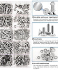 Ultimate M3 Countersunk Socket Cap Screws Set In 304 Stainless Steel, 500Pcs, showing screws, nuts, and washers in a kit