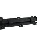 Eight Inch Antique Black Wrought Iron Slide Bolt Door Latch With Top Shelf Durability And Badass Old School Charm For Barn Gates Plus Fence Hardware Includes Mounting Screws laying flat, showcasing strong design and finish.