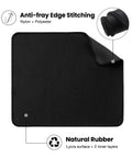 Stitched Edge Non Slip Rubber Mouse Pad For Laptop And PC Use Go To Desk Mat For Gaming Office And Home Black Square 9.8 Inches By 8.3 Inches By 0.08 Inches