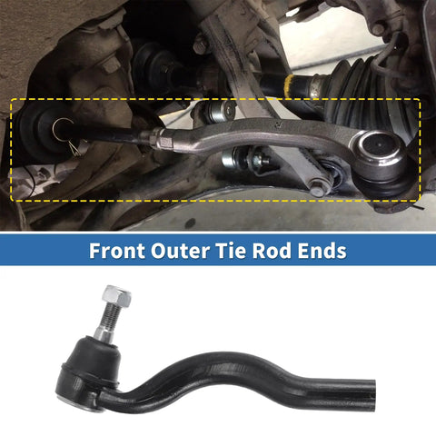 Beefy Tie Rod End Kit For Jeep Grand Cherokee 2011 To 2015 Front Outer Left And Right Durable Steering Linkage Replacements ES800972 ES800973 OE Quality installed front outer tie rod end under Jeep suspension