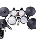 Top view of Pro Level 8 Piece Electric Drum Set With All Mesh Heads, Gig Ready, Touchscreen Module With BFD Engine, Active Magnetic Hi Hat