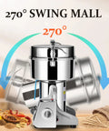 Heavy Duty Electric Grain Mill Grinder 750G Capacity For Home Kitchen 2200W 25000 RPM Copper Motor With Three Layer Stainless Steel Blades Grinds Wheat Spices Coffee Corn And Other Dry Foods To 50 300 Mesh Top Notch Performance