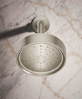 Purist Single Function Showerhead With 1.75 GPM Flow, Vibrant Brushed Nickel Finish, MasterClean Sprayface, viewed from below