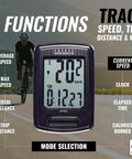 Urban Wireless Bike Computer With Analog Speedometer And Odometer, Calorie Tracking, FlexTight Mount, clear display features.