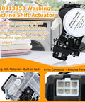 Washer Shift Actuator Kit With Pulley Clutch And Drive Belt For Maytag Kenmore Amana Whirlpool Crosley Washing Machines Replacement Part Set Easy Install Kit With Durable Components For Plug And Play Quick Fix And Smooth Quiet Washes Every Time; black shift actuator with 6-pin connector