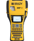 Kickass Portable Industrial Label Maker With Handheld Qwerty Keyboard And Backlit LCD Display For Effortless Wire Panel Tagging Yellow Black.