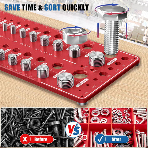 bolt thread checker tool with nut size gauge for DIY projects