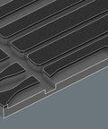 Pferd File Set 1 With Foam Insert 6 Piece Tool Organizer showing two-color foam slots for secure tool placement, detail view.