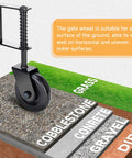 Beefed Up Heavy Duty Gate Wheel With Spring Loaded 4.3 Inch Gate Caster for use on various surfaces like grass and gravel
