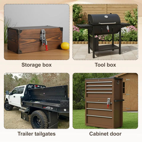 Beefy Heavy Duty Toggle Clamp With 2000 Lbs Load Capacity on trailer tailgate, tool box, and cabinet door