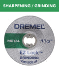 EZ Lock Aluminum Oxide Rotary Tool Grinding Wheel Set Two Piece for sharpening and grinding metal surfaces 1-1/2 inch disk