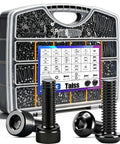 Kick Ass 3670 Pieces Metric Bolt Assortment Kit Featuring Tough As Nails Grade 12.9 Steel Socket Head Screws displayed in organizer