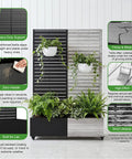 Metal Raised Garden Bed With Trellis And Wheels For Climbing Plants Veggies And Vines Rust Resistant Galvanized Steel Planter 72 By 47 By 16 Inches Includes Drainage Holes And Black Privacy Screen, showing plants and trellis installation