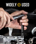 Mechanic using One Half Inch Drive Impact Socket Set Forty Five Piece Deep Shallow Metric Sockets Nine To Thirty Two Millimeter